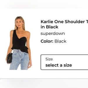 NWOT- Revolve, Superdown Asymmetric Black Top